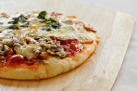 全德披萨烹饪敷料蔬菜摄影食物水平脆皮高清图片