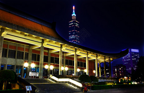 台北国父纪念馆建筑著名的高清图片