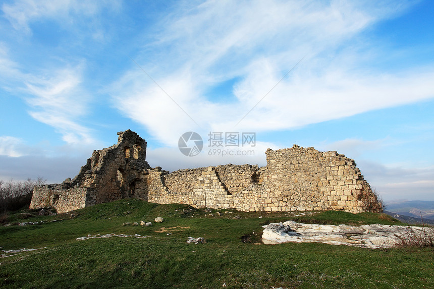 十四至十八世纪城堡堡垒风景地平线太阳海岸岩石天堂热带天气蓝色图片