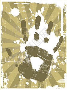 矢量背面抽象背景痕迹棕榈插图手指打印手印艺术油漆白色指纹背景图片