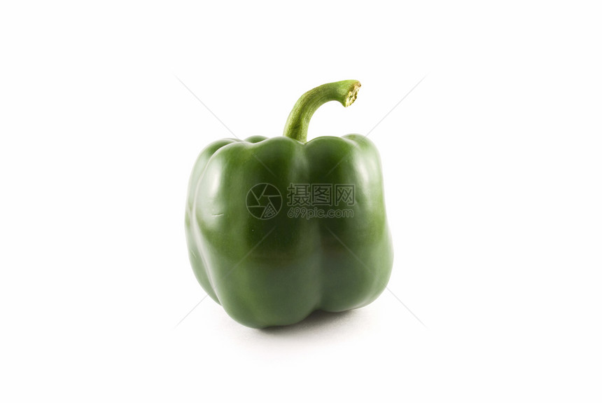 白上隔离的绿胡椒蔬菜绿色健康活力美食图片
