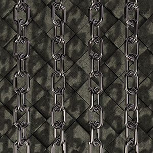 石头背景上的锁链金属立方体安全力量工业砖块背景图片