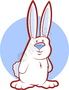 复活节的问候白兔漫画插画