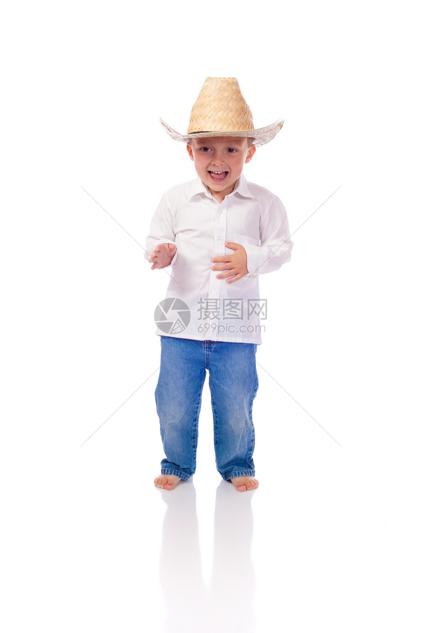 小男孩孩子童年男性帽子男生牛仔青年乐趣图片