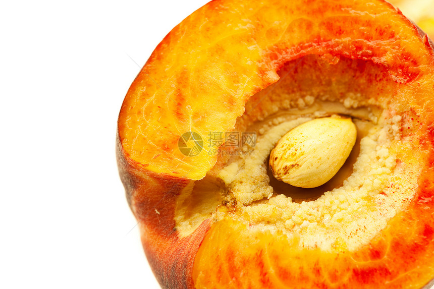 白上分离的桃子食物黄色活力圆圈水果白色曲线美食橙子阴影图片