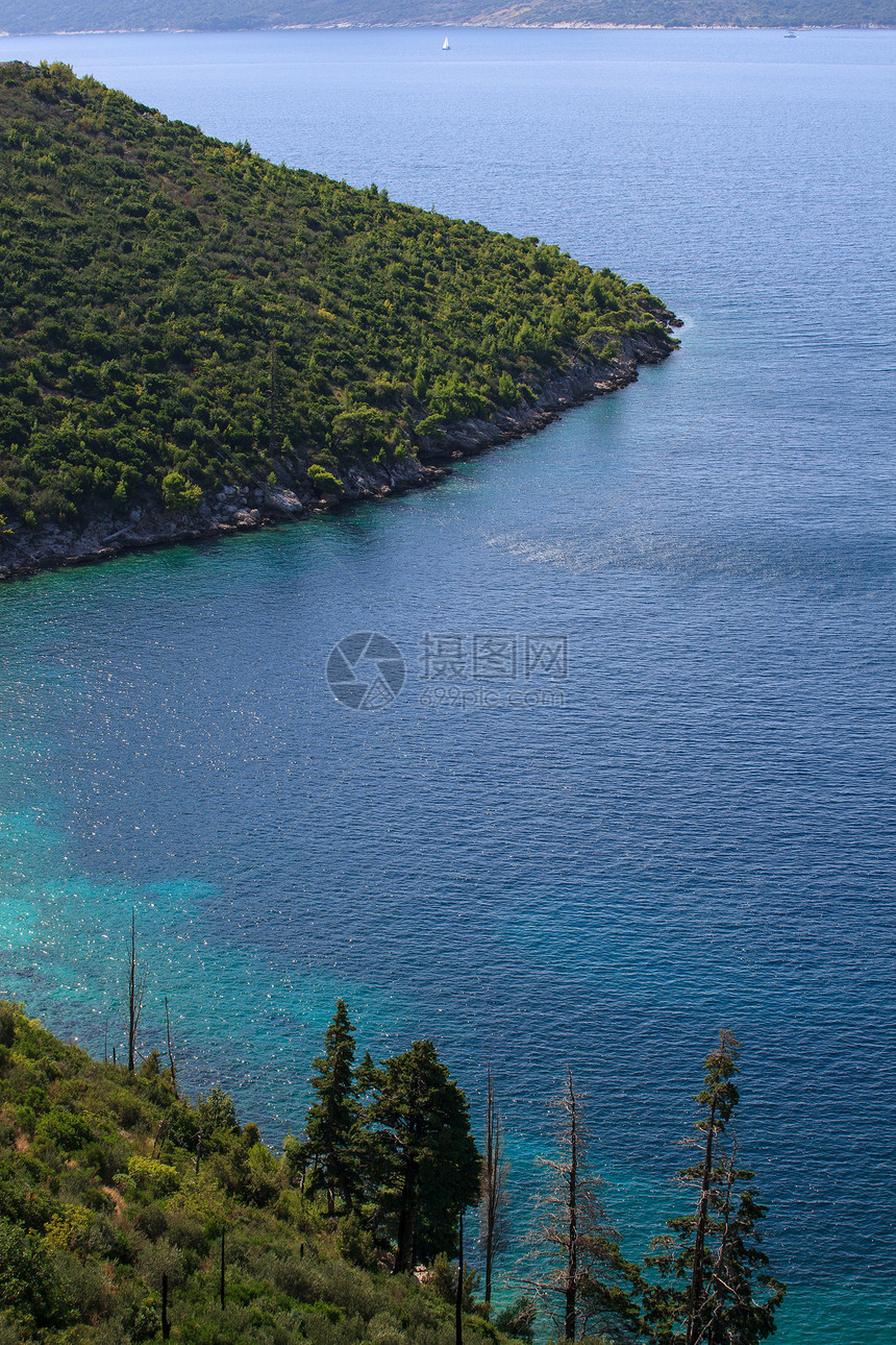 克罗地亚海享受旅游海景植被荒野海岸溪流旅行图片