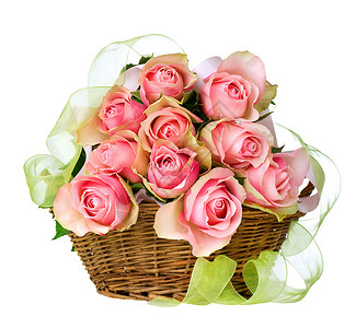 花篮玫瑰邀请函篮子花束婚礼背景图片