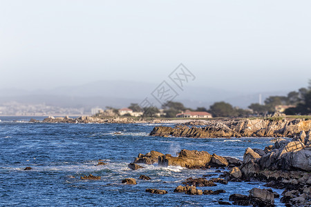三亚情人湾加州中央海岸黑白图像高清图片