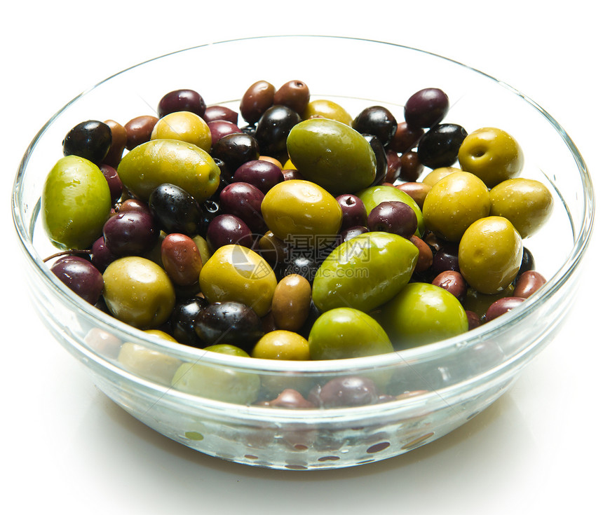 绿橄榄和黑橄榄食物盘子水果植物分支机构液体收成营养处女陶器图片