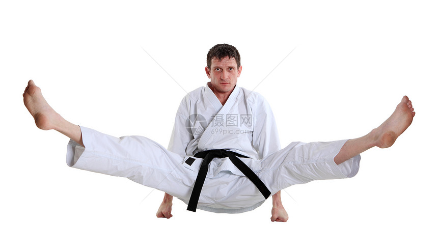 空手道 和服人力量男性跆拳道教育身体腰带黑色攻击白色男人图片