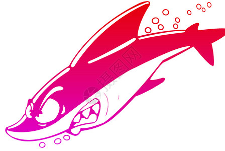 鲨鱼剪贴画卡通鲨鱼海上生活卡通片插图绘画动物幽默漫画海洋背景