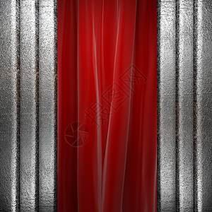 红色窗帘上的金属剧院品牌合金娱乐酒吧边界木板展览盘子艺术背景图片