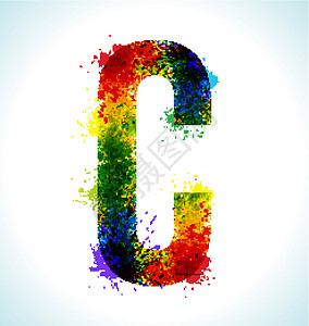 渐变矢量浮动字体蓝色字母调色板公司水彩刷子涂鸦墨水彩虹斑点背景图片