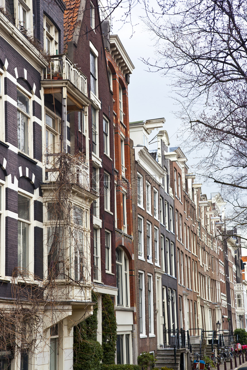典型的荷兰房子在阿姆斯特丹 荷兰图片