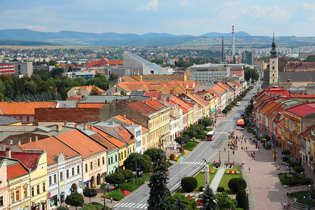 斯洛伐克 Presov街道建筑城市天线旅行正方形住宅地标预览旅游背景图片