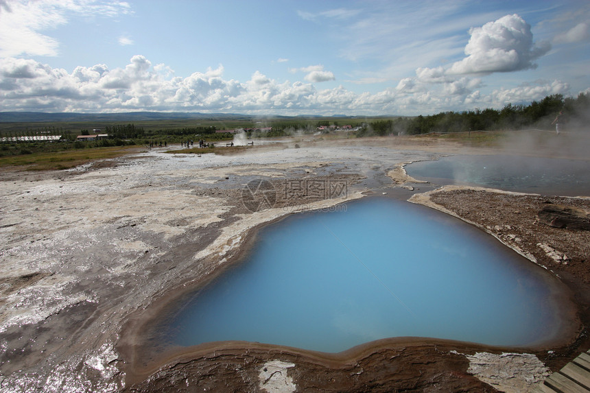 冰岛风景弹簧水池地热火山蓝色编队蒸汽土壤岩石图片