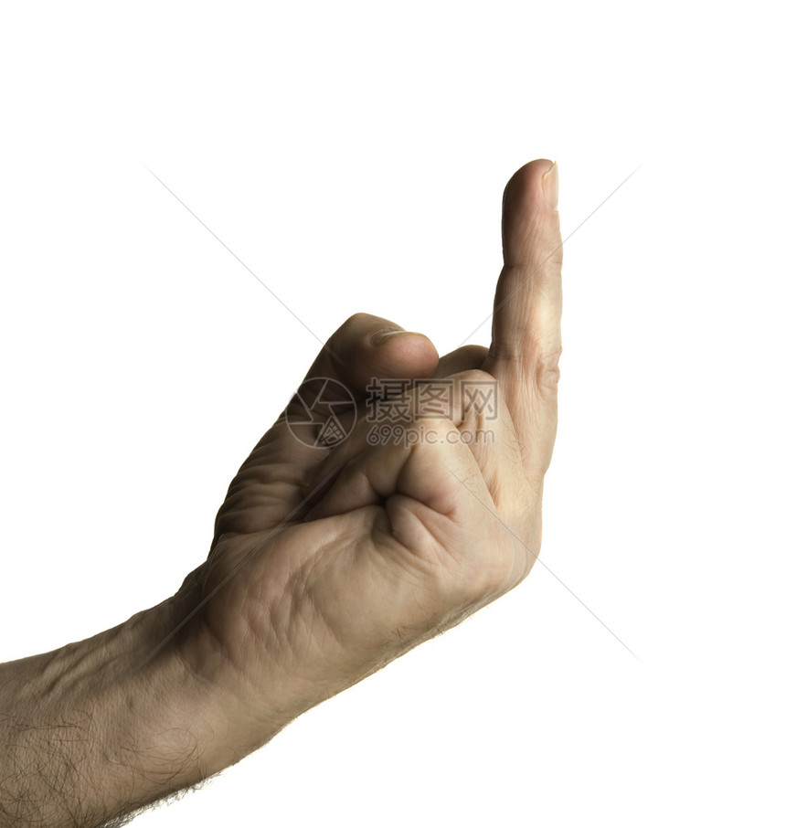 中指符号白色霸道讽刺工作室手指社会拇指男人挑衅手势图片