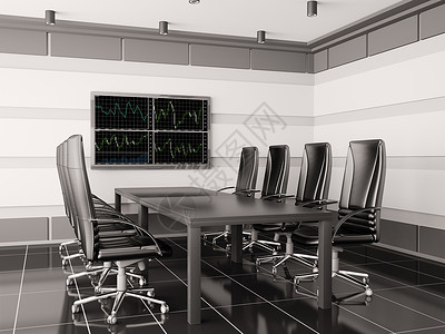 带有 lcd 内置3d 的现代会议室会议公司办公室金融职场瓷砖椅子工作合金房间背景图片