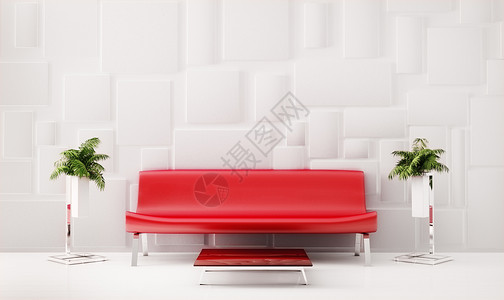 红沙发3d背景图片