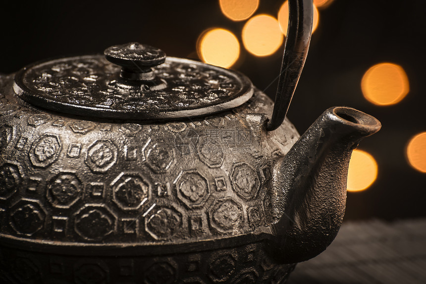 铸铁茶壶香气服务药品乐趣金属仪式古董传统杯子文化图片
