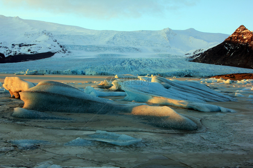 瓦特纳伊蓝色冰川环境旅游天空反射冰帽假期风景旅行图片