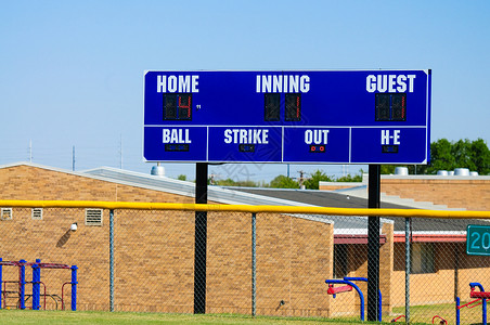 棒球棒球记分板罢工木板客人运动蓝色分数背景图片