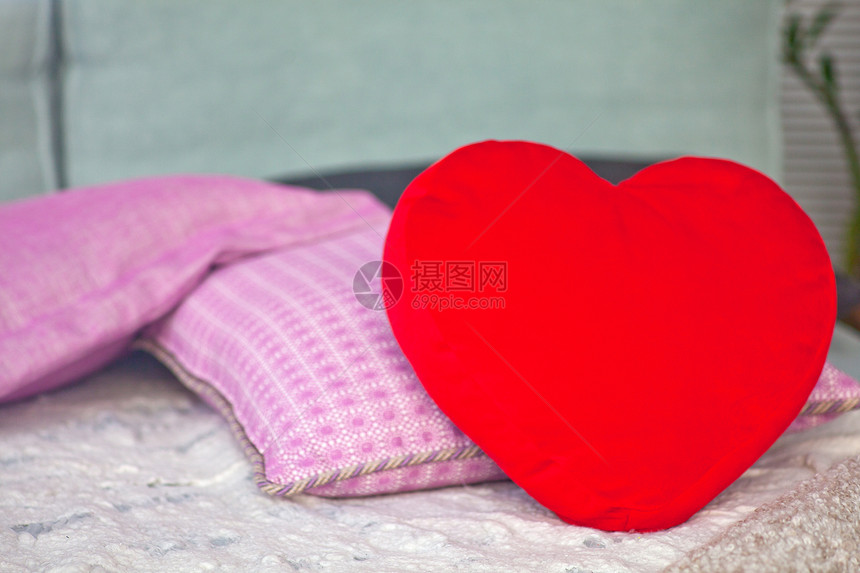 阴暗的心浪漫主义者枕头软垫字符庆典枕心展示红色花朵婚礼图片