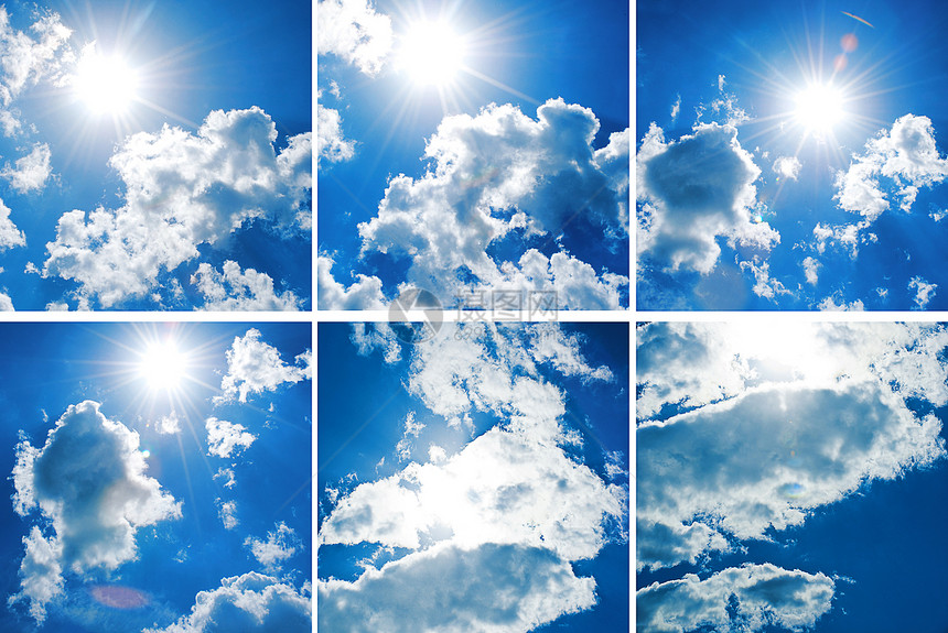 收集厚云的蓝色天空图片