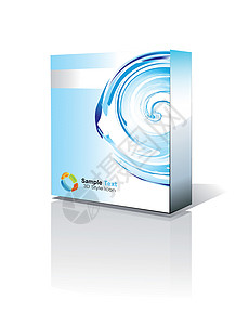 三个维度方框电脑纸盒商业软件贮存邮政白色零售插图仓库背景图片