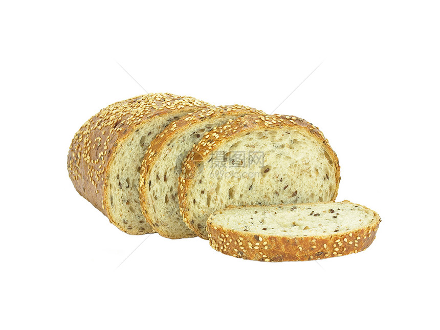 一块面包水平硬皮小麦碳水白色脆皮维生素化合物食物烤箱图片