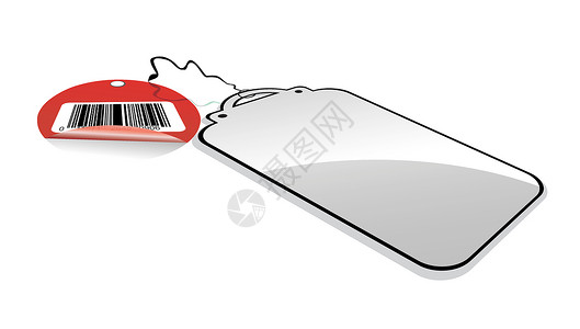 红色销售标签丝带优惠券代码网络插图顾客折扣商业条码礼物背景图片
