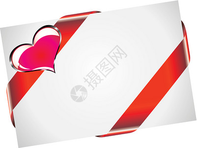 瓦伦丁 PostCard 用白色空间搜索文本卡片礼物邮票情感庆典惊喜热情邀请函展示插图背景图片