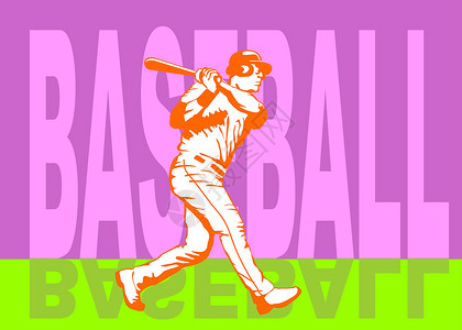棒球弹打棒球招贴画背景图片