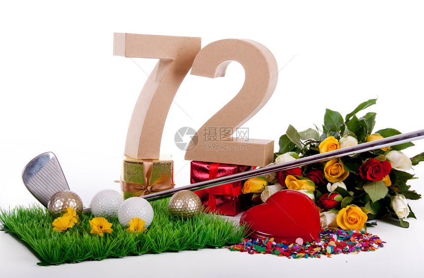 高尔夫球手生日卡植物花束玫瑰派对礼物周年纪念日俱乐部展示幸福图片