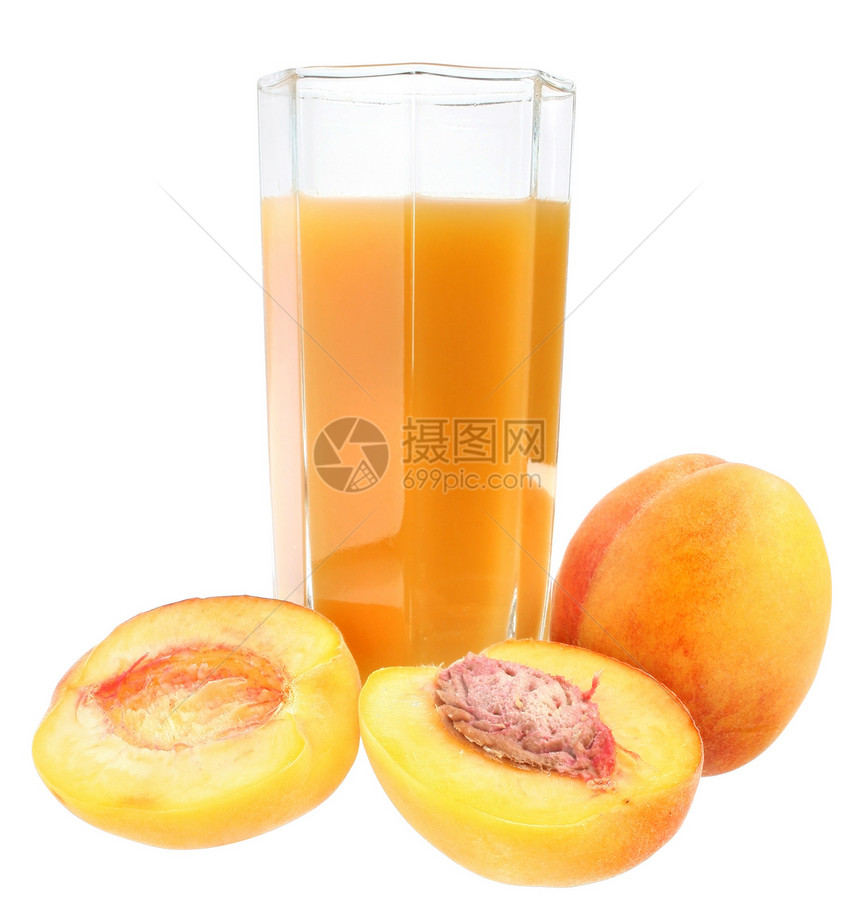 桃黄色茶点玻璃食物饮料桃子果汁水果图片