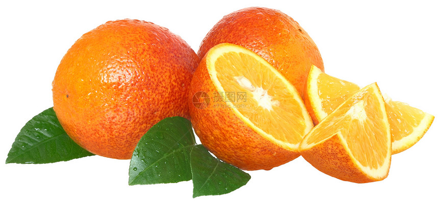 橙色食物水果叶子图片