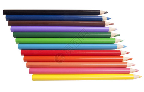 一套彩色铅笔用品学校背景图片