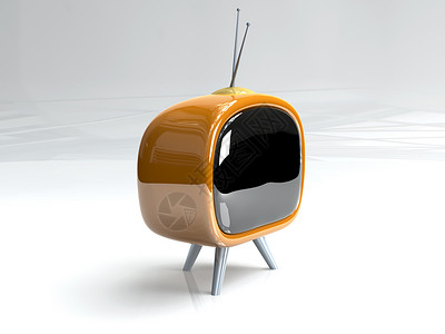 Retro Tv 重试Tv视频监视器宣传屏幕播送橙子电视娱乐手表播客背景图片