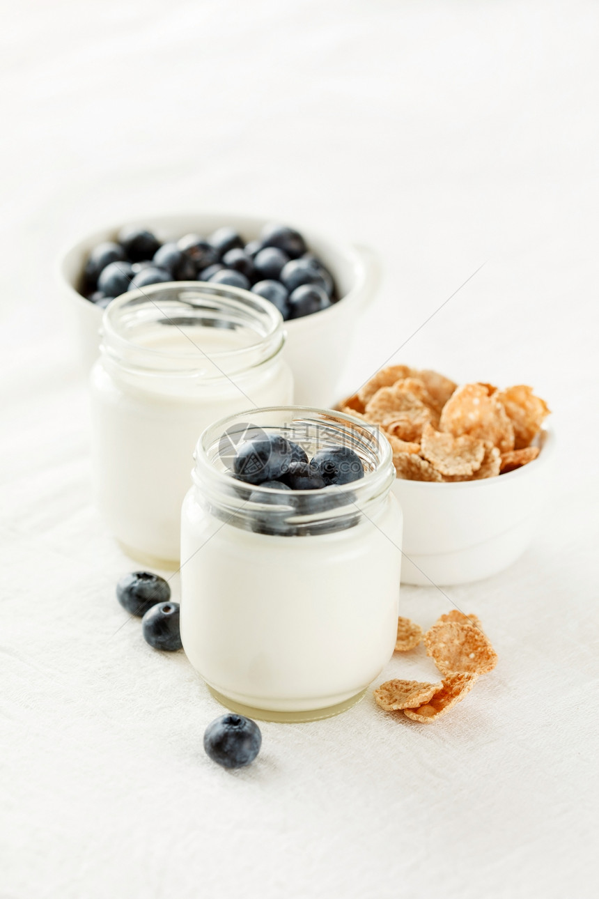 健康早餐勺子燕麦茶点水果奶油甜点营养活力纤维产品图片