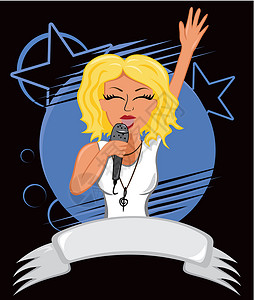 歌曲海报卡拉OK海报演员女孩流行音乐明星音乐金发星星卡通片歌手黑色设计图片