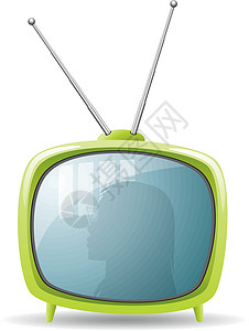 电视盒子矢量 tv 设置展示窗户视频闲暇女孩电视绿色女士娱乐屏幕设计图片