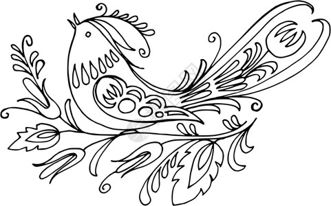小鸟艺术卡通片民间装饰品手绘时间叶子背景图片