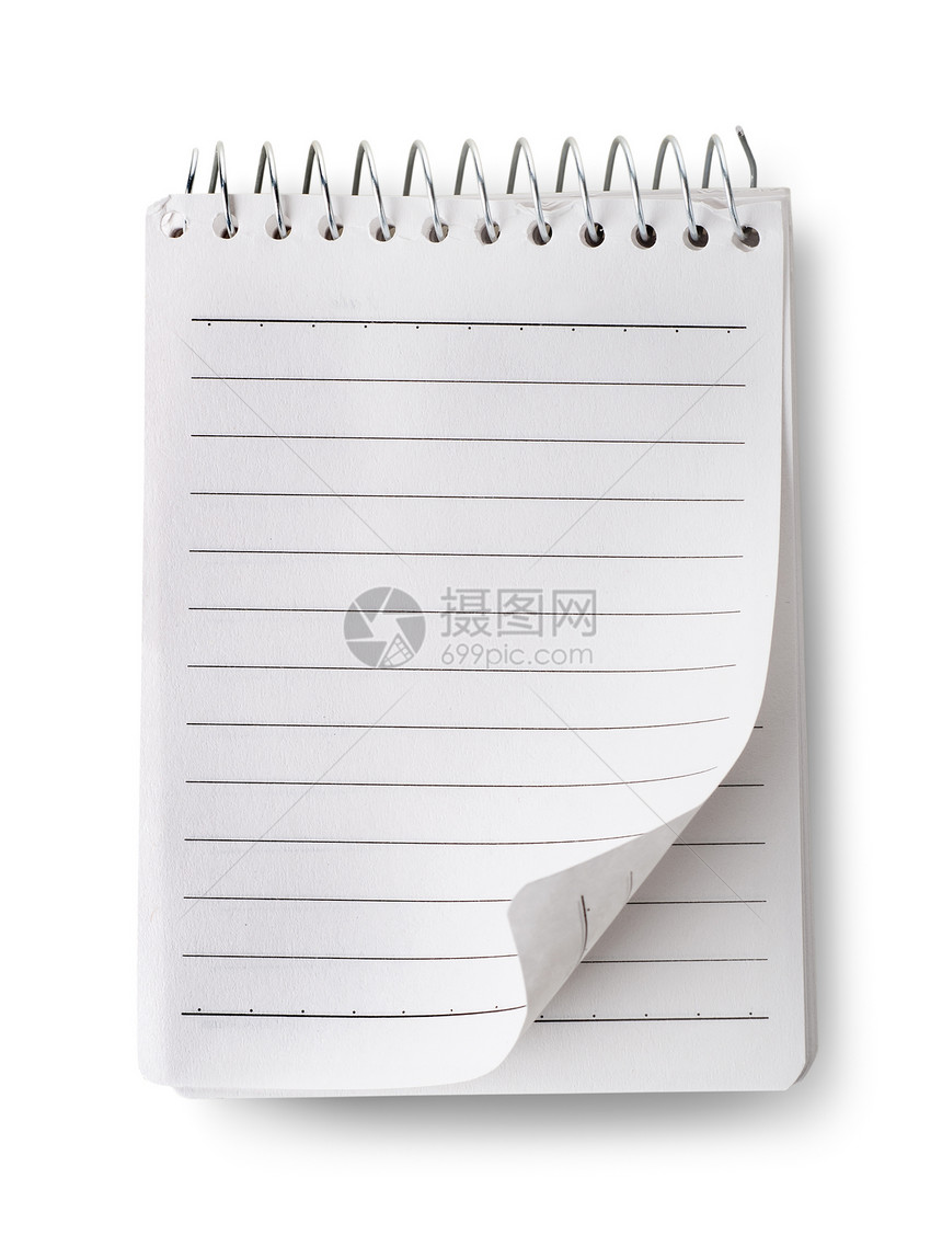 孤立的空白笔记板金属对象商业宏观办公用品笔记本白色符号条纹螺旋图片
