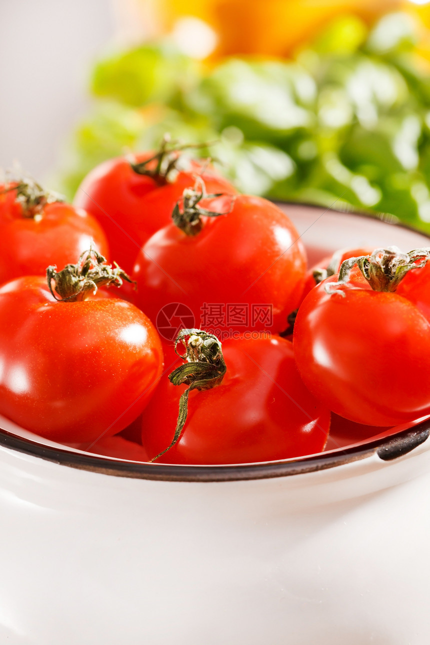 新鲜樱桃新西红柿饮食水果蔬菜花园茶点沙拉团体草本植物营养收获图片