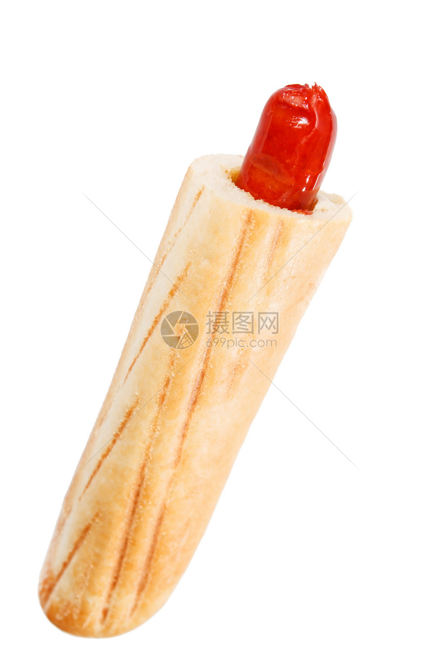 美国热狗食物白色香肠包子小吃图片