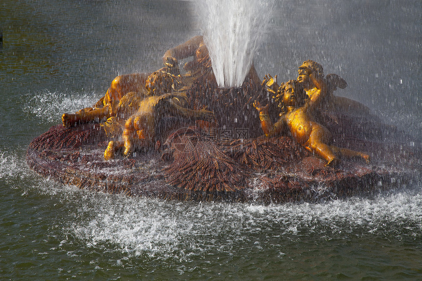 法郎 法郎 弗朗特兰迪尔 城堡公园 夏季雕像水域公园孩子们城堡王权建筑学女士历史池塘大水图片