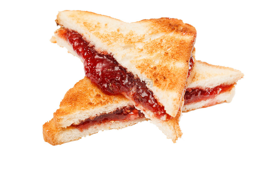 果冻三明治坚果覆盆子传播奶油状营养饮食育肥棕色食物午餐图片