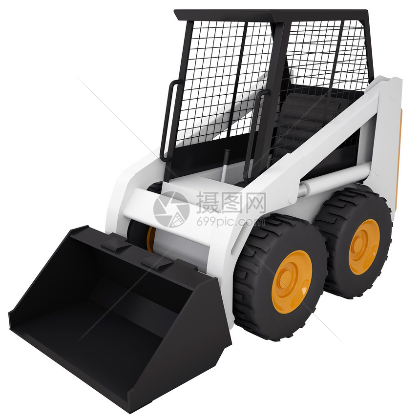 小小型拖拉机推土机地球清洁工车辆小路装载机加载力量前端山猫图片