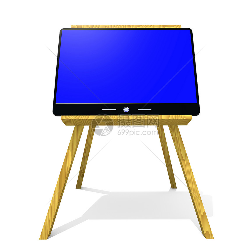 计算机在平滑板上工作室电脑软垫笔记本互联网画架木板触摸屏药片艺术图片