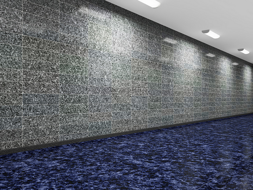一条长走廊大厅科学办公室诊所建筑物蓝色入口大理石房间药品图片